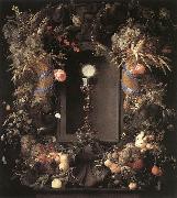 HEEM, Jan Davidsz. de Eucharist in Fruit Wreath sg oil painting artist